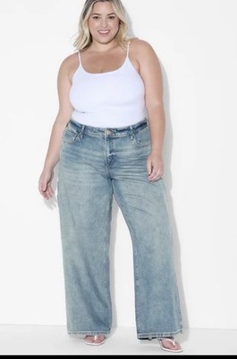 Women's Low-Rise Baggy Jeans - Wild Fable Medium Wash 00 side hammer Loop
