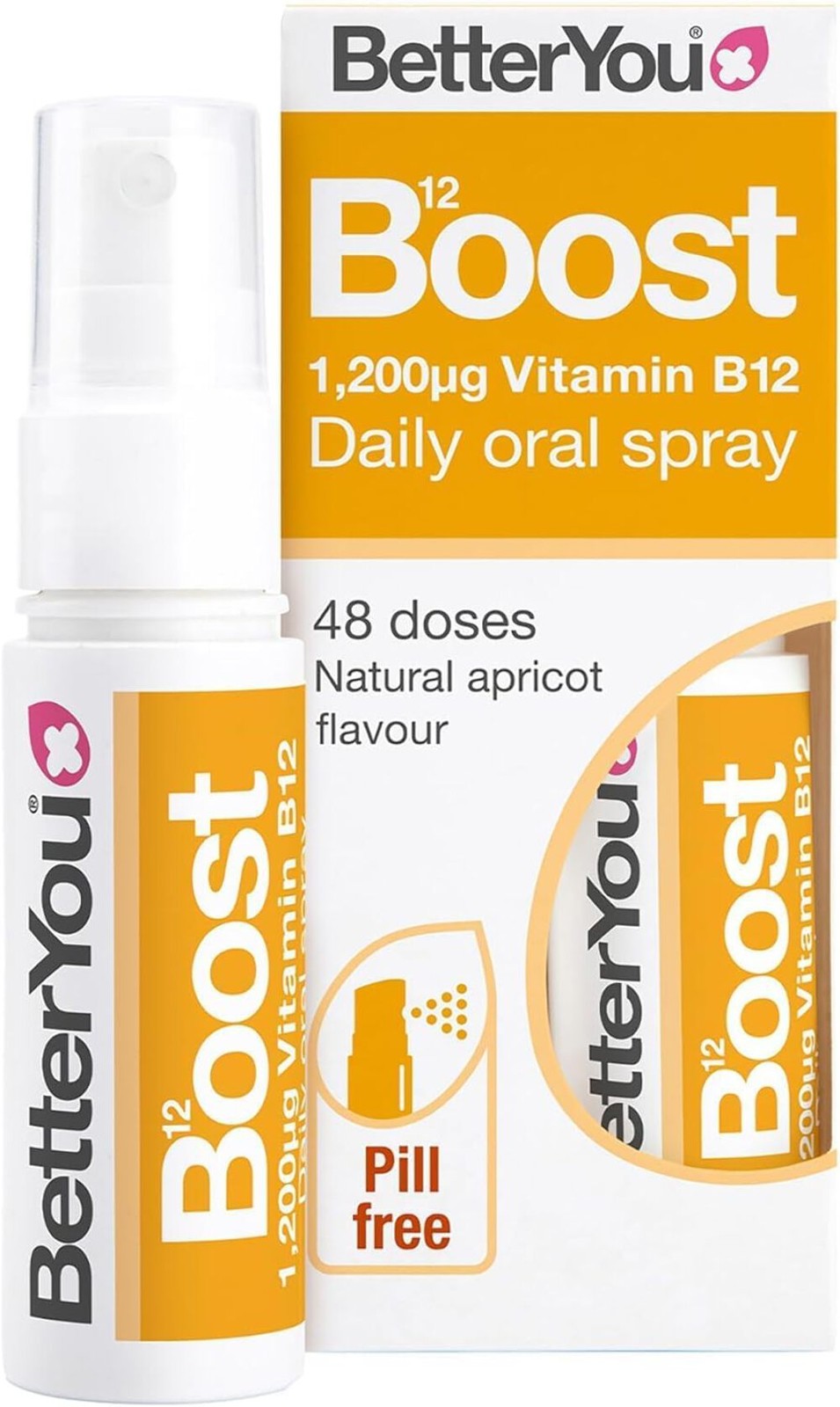 BetterYou Vitamin B12 Oral Spray, Natural Apricot Flavour - 25ml