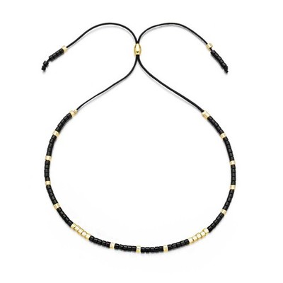 Filigranes Miyuki Damen Armband in schwarz gold