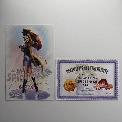#ad #ad Marvel Comics The Amazing Spider Man #14 J Scott Campbell Exclusive Signed w COA $74.99