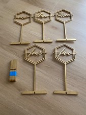 Elegant Gold Table Numbers Set 1-5