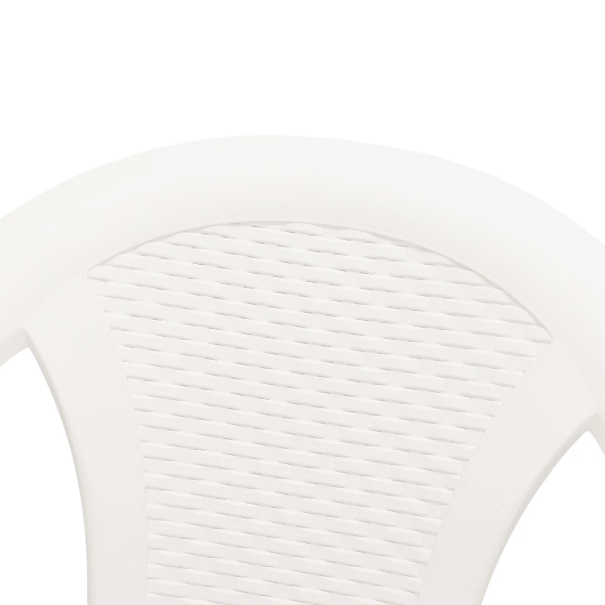 Silla de jardín aspecto ratán - Juego de 4 blanco - Silla de plástico de jardín monobloque