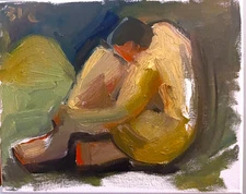 Male Figure In Landscape Cubism Surrealist Oil Painting 8x10 Original Signed