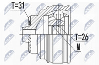 NTY Gelenksatz Antriebswelle NPZ-BM-022 FüR BMW 2Er Active Tourer F45 X2 F39 X1