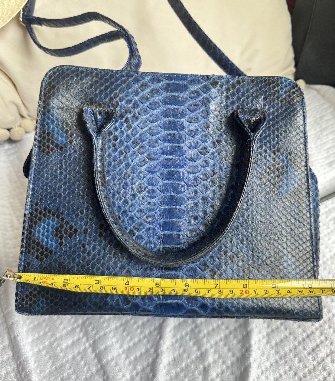 Genuine Indonesian Python Snakeskin Blue Structur… - image 10