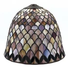 Tiffany Style Fish Scale Lamp Shade 9.5x8.5 Scalloped Kichler Vintage Glass
