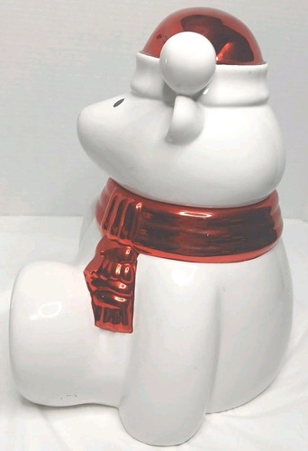Tarro de galletas de vacaciones firmado Harry Slatkin 2008 "Paws The Polar Bear" coleccionable - Imagen 2 de 8