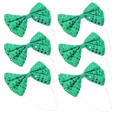6 Pcs Green Bow Party St Patricks Day Bowtie Bright Olive Ties for Men