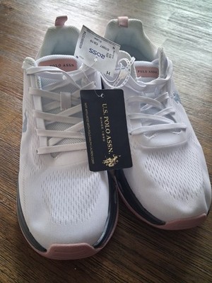 U.S. Polo Assn. Low Top Mesh Lace Up White Athletic Sneakers