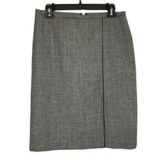   346  BROOKS BROTHERS 100 WOOL HOUNDSTOOTH PENCIL SKIRT 8 CAREER PREPPY flaw 