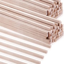 60 PCS Balsa Wood Sticks 1/8 x 1/8 x 12 Inch Hardwood Square Dowels Unfinished