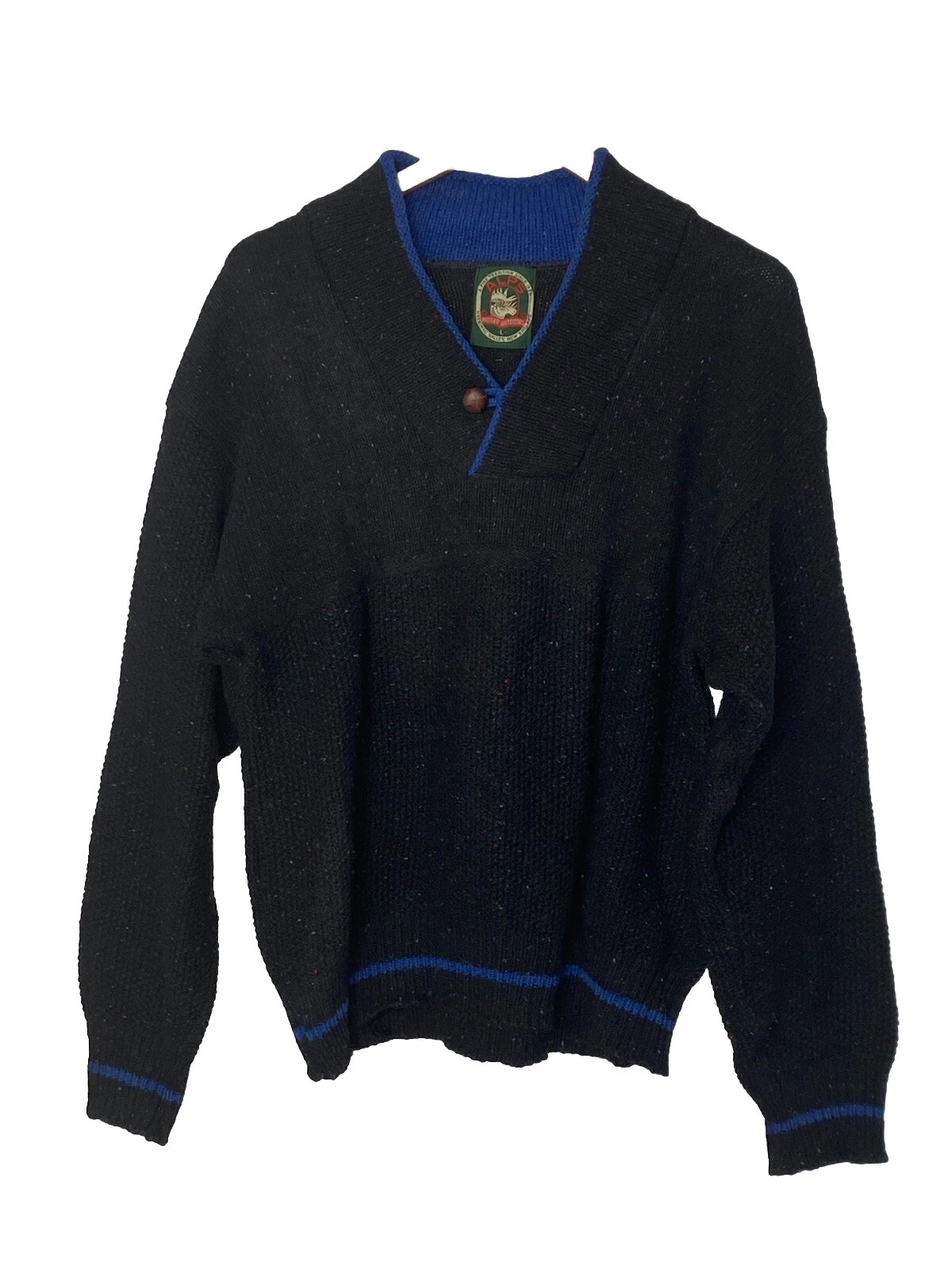 Vintage ALPS Rugged outdoors Men’s Sweater Wool pullover blue Size Large USA