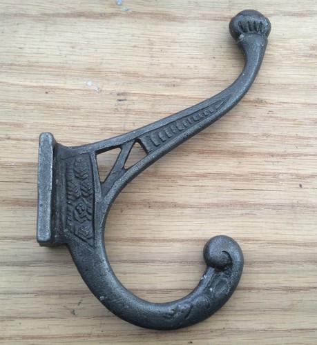 (3052ai) 5 X Cast Iron Decorative Edwardian Style Coat Hooks Hanging Rack Hooks - Picture 2 of 2