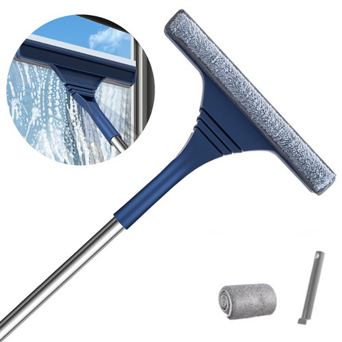 Telescopic Window Cleaning Tool Glass Cleaner Mop with Silicone Scraper Brush - Picture 8 of 12