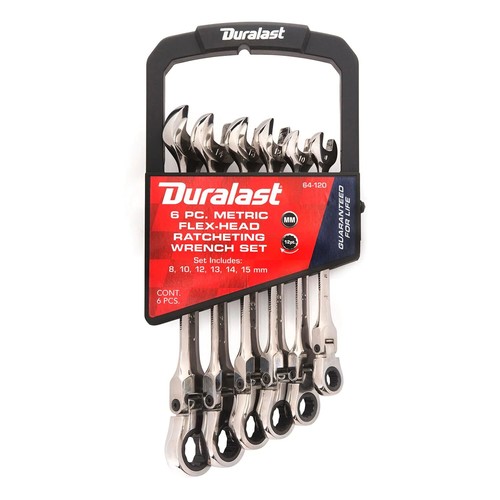Duralast Metric Flex Head Ratcheting Wrench Set 6 Piece # 64-120