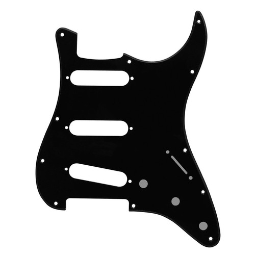 FLEOR 1Ply Schwarz 3 Single Coil Pickups-11 Hole ST SSS Pickguard Backplate Set - Bild 4 von 5