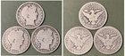 1900 P, O, S Barber Half Dollars 50C As Pictured - Free Shipping 3 Coins - Set