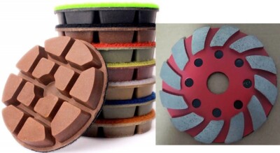 4'' stone granite marble floor 6 grinding wheel 42 polishing pad concrete masonry