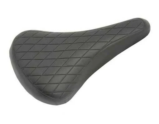 F&R GENUINE ABSOLUTE UNIVERSAL BMX BICYCLE VINYL SADDLE IN DIAMOND STYLE IN BLACK.