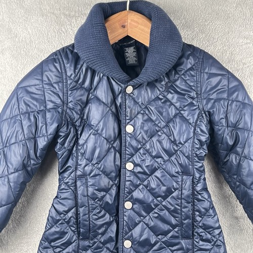 Ralph Lauren Coat Girls Size 6 Navy Blue Quilted Snap Front Jacket - Picture 4 of 10