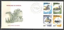 SENEGAL 1988, MINERALS INDUSTRY, TRAINS, Scott 790-793 on  FDC