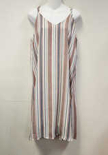 Maurices Tank Dress Lg Vertical Stripes Coastal Nautical Beach Vacay Boho July