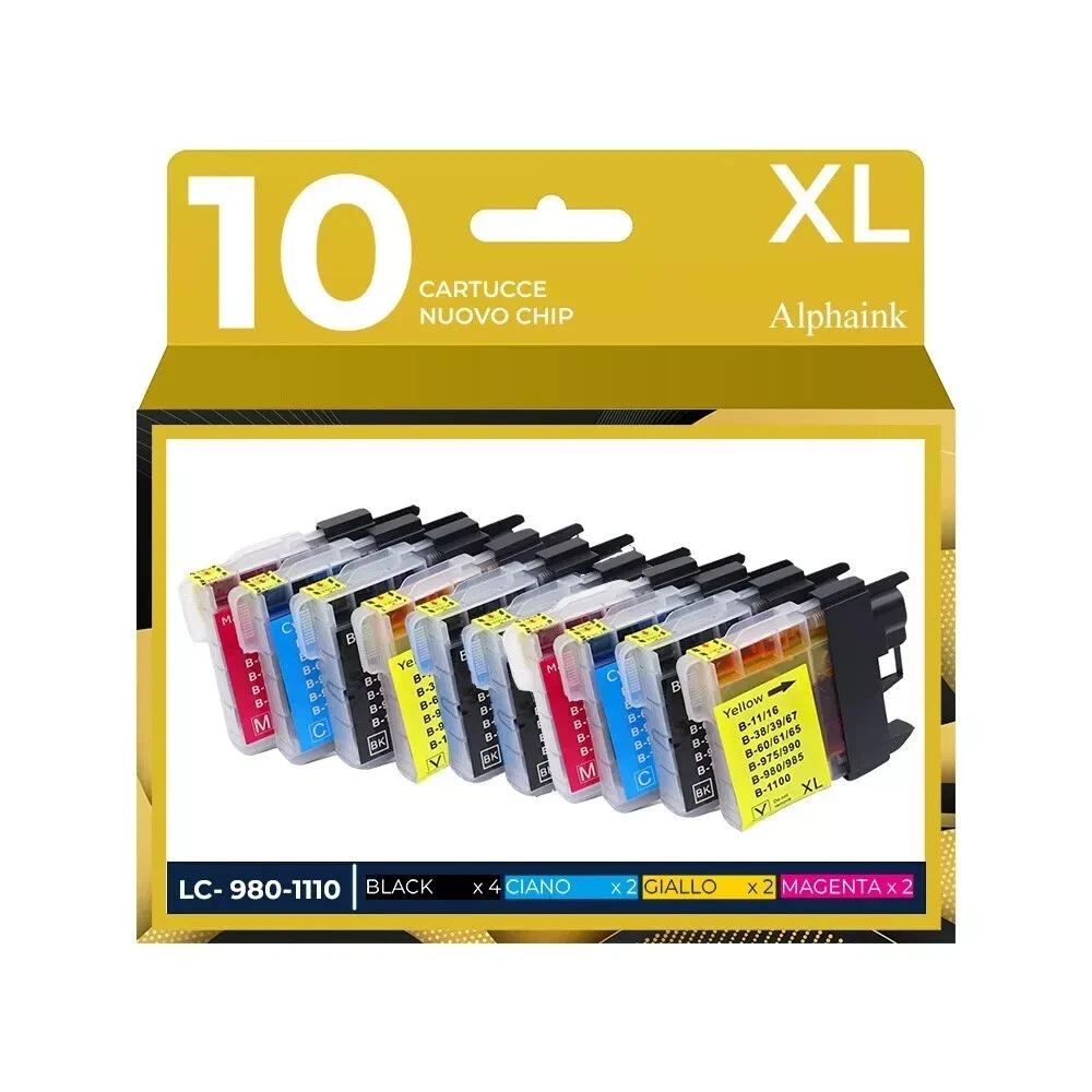 LC900 Kit 10 Cartucce Compatibili (Nero + Colori) Per Brother MFC-210C, DCP-110C E Tante Altre - Alta Capacità - 4