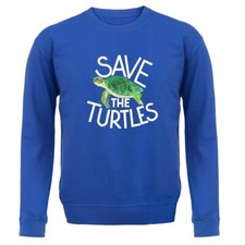 Save The Turtles - Kids Hoodie / Sweater - Eco Earth Planet Sea Ocean Animal