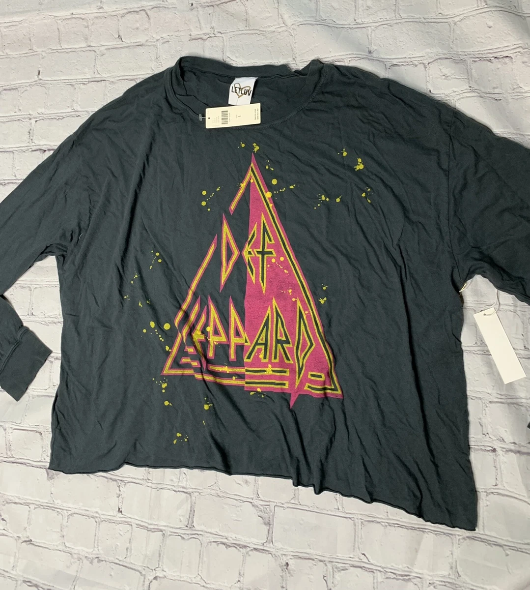 T shirt top def leppard femme