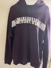 Burberry Sport Reflective Big Logo Cotton Hoodie Purple Size L 2008