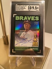 2021 Topps A.S. Rookie Cup Ronald Acuña Jr Black Foil 10/10 SGC 9.5 MT  AUTO 10