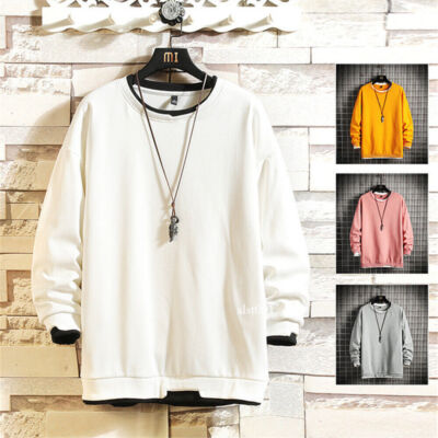 Mens Sweatshirt Sports Sweater Workout Casual Jumper Coat Long Sleeve  Fashion