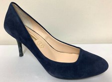 Ex M&S Autograph Navy Suede Croc Style Heel Court Shoes Size 3/36 RRP £45