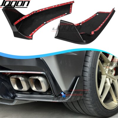 Real Carbon For Corvette C8 Stingray Coupe HTC Z51 20+ Rear Bumper Fins Splitter
