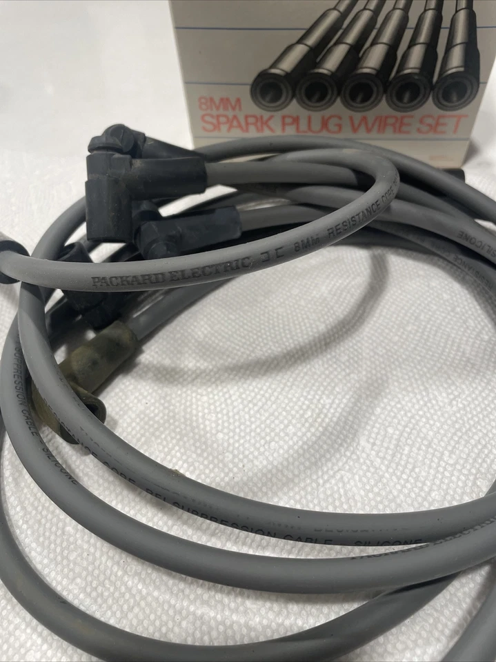 Juego de cables de bujía eléctrica Packard 8 mm 76-86 Chevette 82-87 Pontiac T-1000 NOS Foto 4 de 4