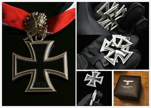 WWII German Knight's Medal Wh Oak Leaf Sword Knight Iron Cross Badge Historical - Picture 2 of 6