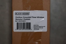 BLACK+DECKER Outdoor Wireless Outlet w/ Remote Grounded Outlets Photocell Sensor