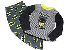 Batman Boy's Up All Night Fighting Crime Fleece Pajama Set, Size 10