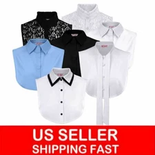 Choker Necklace Unisex Women Peter Pan Detachable Lapel Shirt Fake False Collar