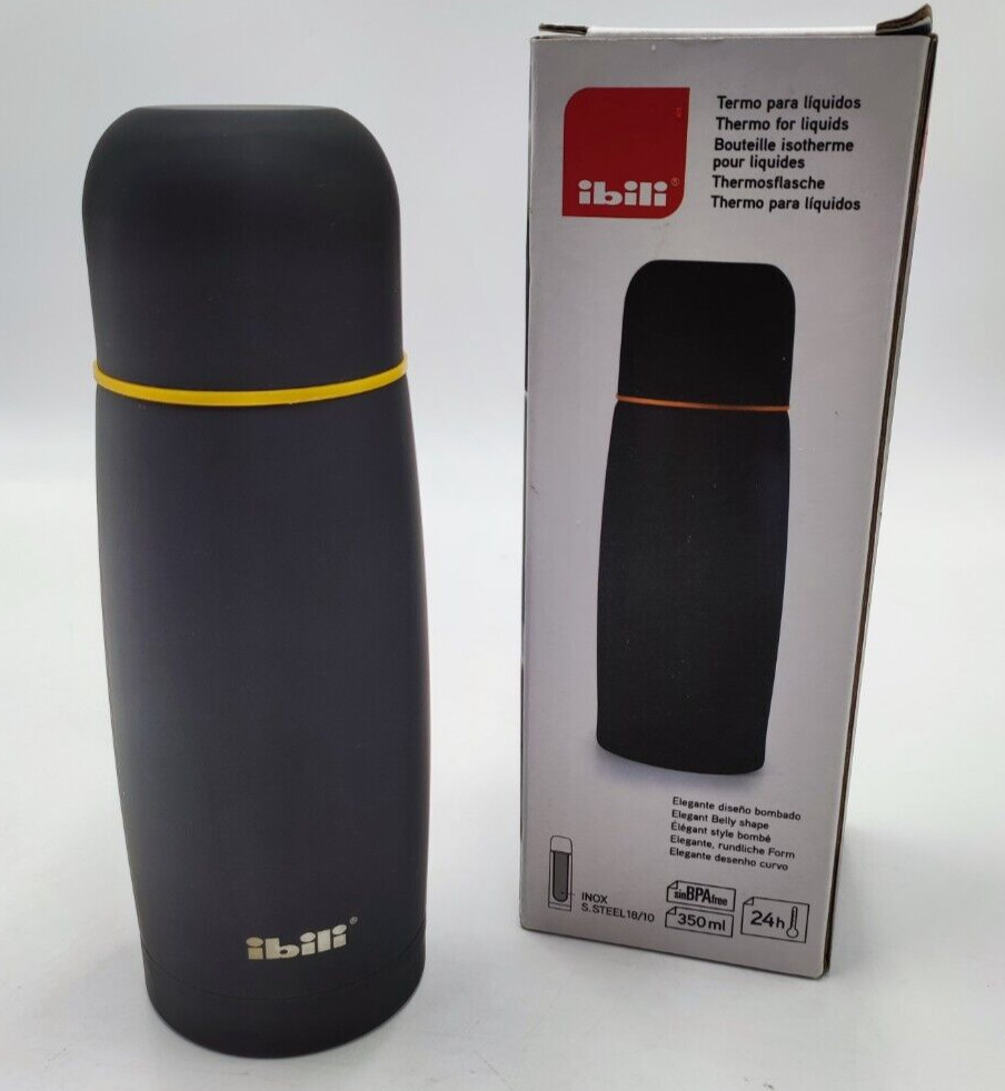 Botella aislante acero inoxidable 350ml IBILI 20x7x7cm negro 745803