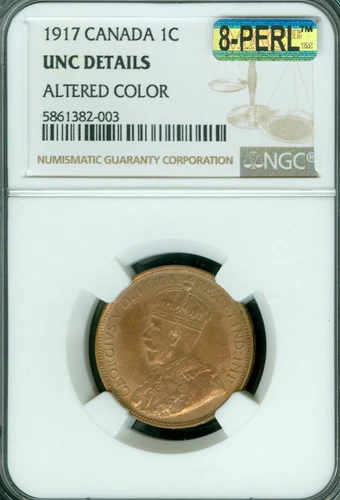 1917 CANADA LARGE CENT NGC MS65 RB MAC 8PERL FIRST STRIKE *