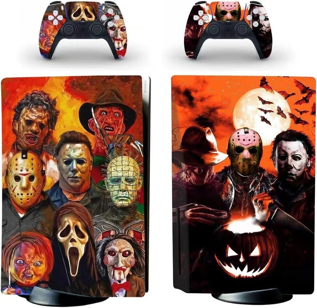 PS5 Standard Disc Console Controllers Horror Skin Sticker Decals Play Station 5-image