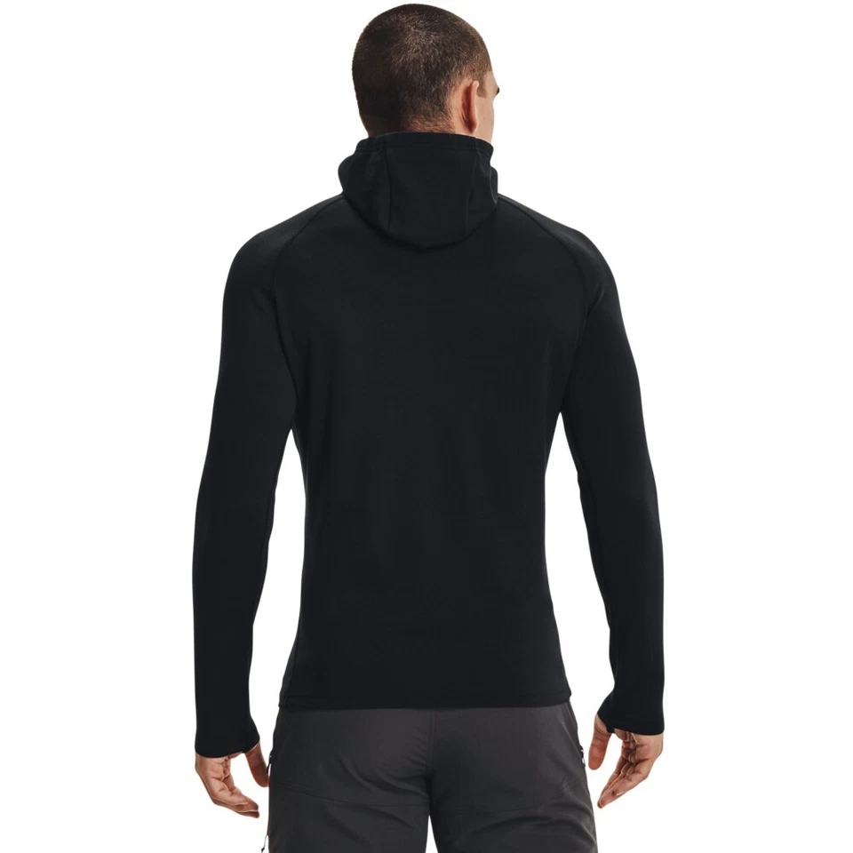 Under Armour 1365685 Men's UA ColdGear Base 3.0 Top Baselayer Hoodie, Black - Image 4 of 4