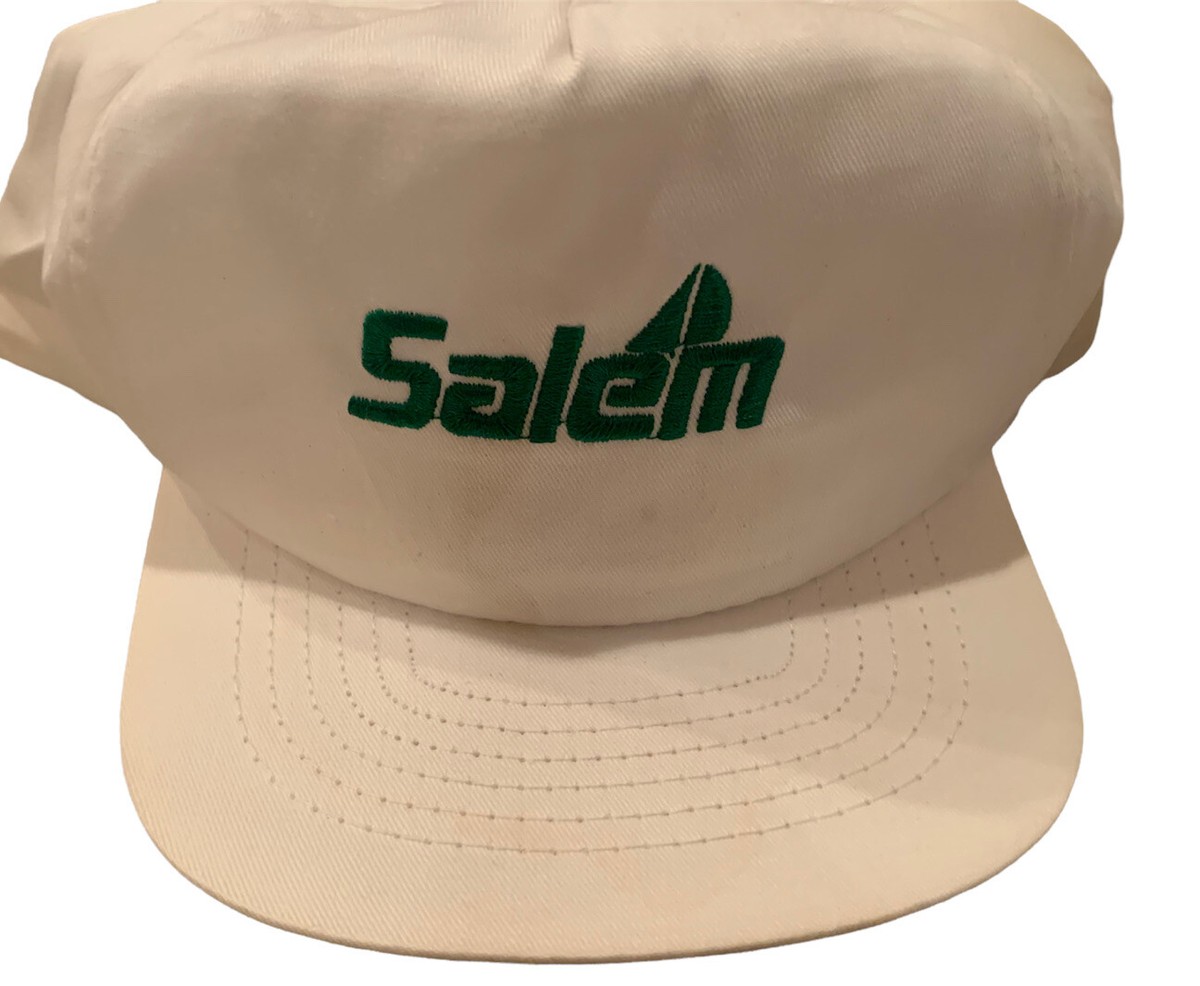 VINTAGE Salem Trucker Hat Sail Boat Logo Tobacco Cigarettes Snap Back White  Cap