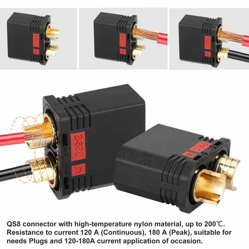 450V 120A QS8 Male+Female Plug Anti-Spark Connector for RC Model Lipo Battery - Picture 9 of 11