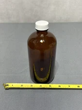 Thermo I-Chem Round Narrow-Mouth Amber Glass Bottles with Closure 500 ml 12/case