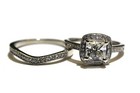 GIA 14k white gold 1.55ct princess diamond engagement ring wedding band 4.6g — photo 3