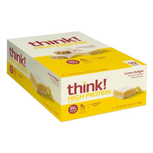 think! Protein Bars, High Protein Snacks, Gluten Free, Kosher Friendly, Lemon 