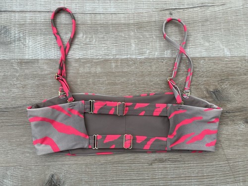 Beach Bunny Swimwear London Bralette Tiger Psycho Red Pink Bikini Top XS - Picture 2 of 5