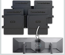 Monitor Alignment Bracket pair with a Snap  Lock Magnetic Connection Set German